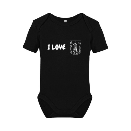 Kurzarm-Body organic "I LOVE" Baby